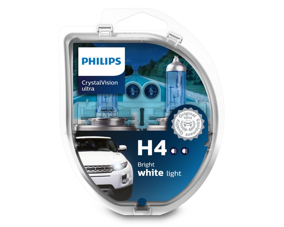 LAMPADA PHILIPS H4 CRYSTAL VISION - 12V 60/55W - (Rif.Philips: 12342CVUBW)