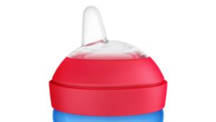 Flexible silicone spout, gentle on gums