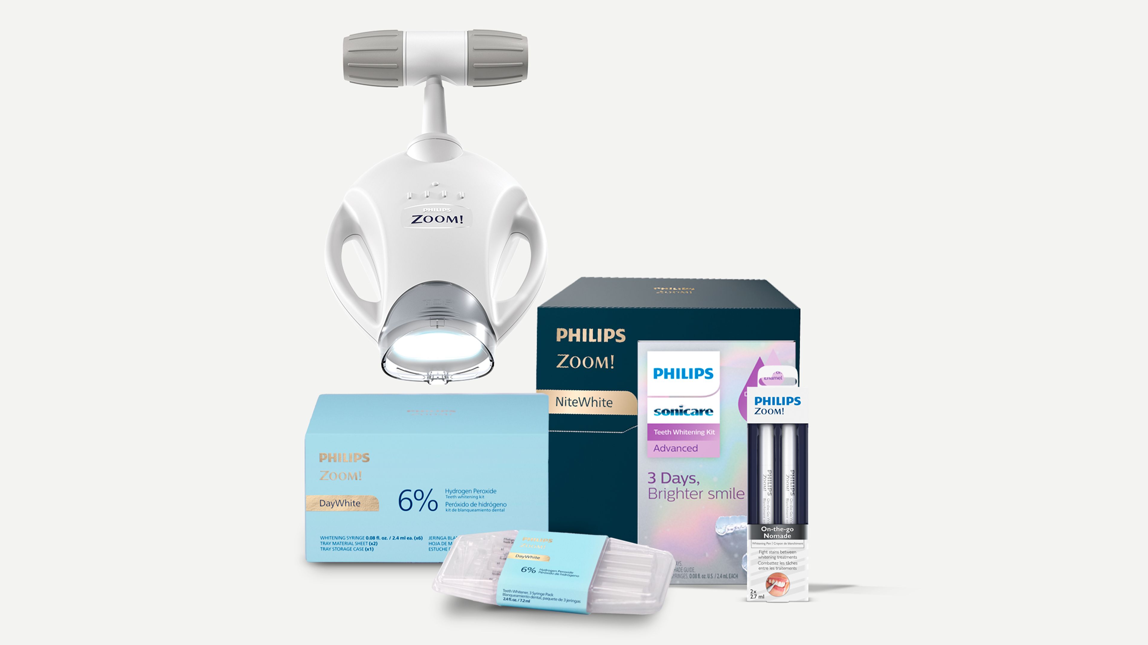 Zoom whitening range of products