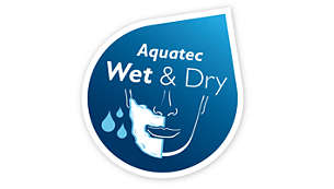 AquaTec Wet & Dry : rasage facile à sec ou rafraîchissant avec du gel ou de la mousse à raser