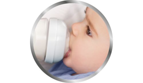 Allattamento naturale grazie all'ampia tettarella sagomata