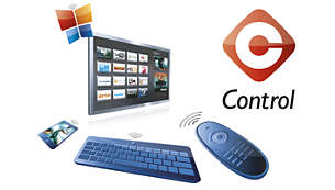 Kontroller TVen med smarttelefonen, nettbrettet eller tastaturet