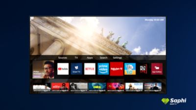 One-button access to a clear icon-based menu.