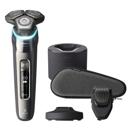 S9987/59 Shaver series 9000 Wet and dry shaver with beard trimmer attachment