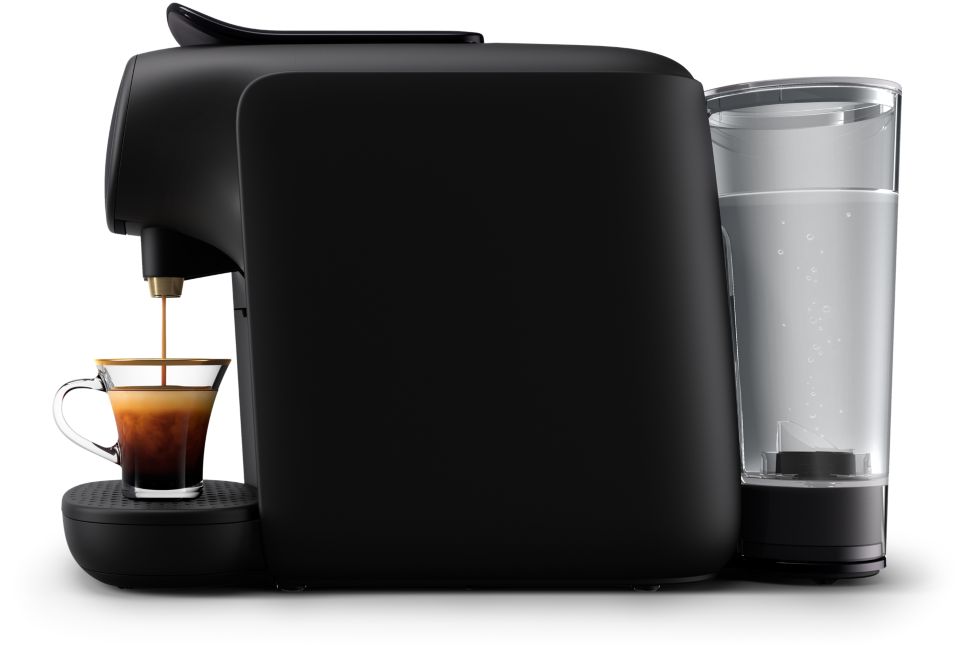 Cafetera de cápsulas  Philips LM8012/60 L'OR Barista, 2 tazas o 1 doble,  19 bares, Depósito 1 l, Negro