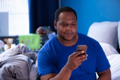 Man reading on his phone