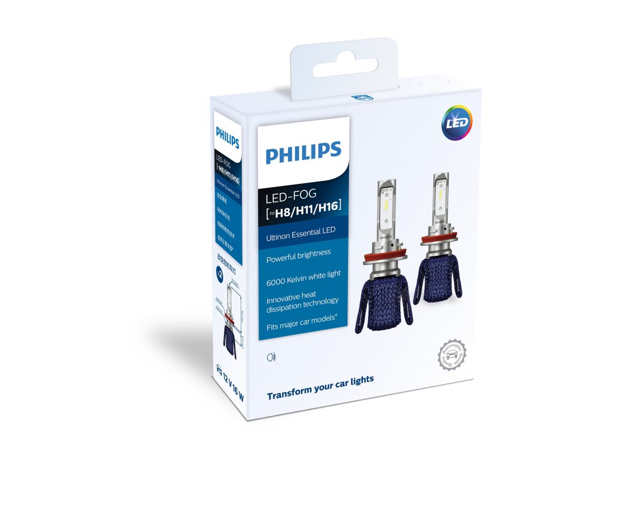 Philips W21W LED Ultinon Pro6000 SI 6000K Car signalling bulb W3x16d set of  2