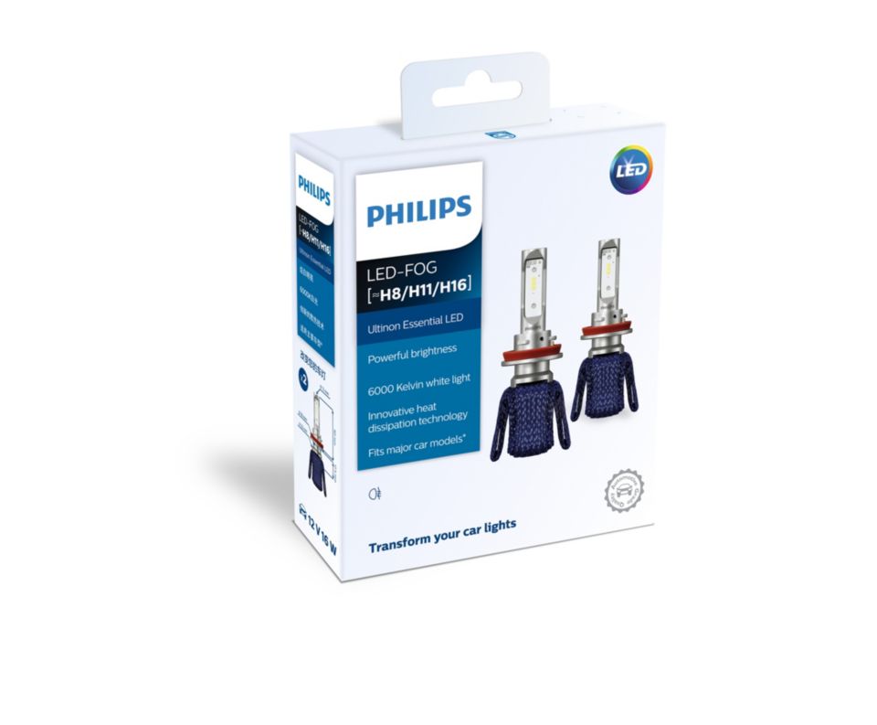 Philips Automotive Lighting H7 Ultinon Essential LED Fog Lights, 2 Pack