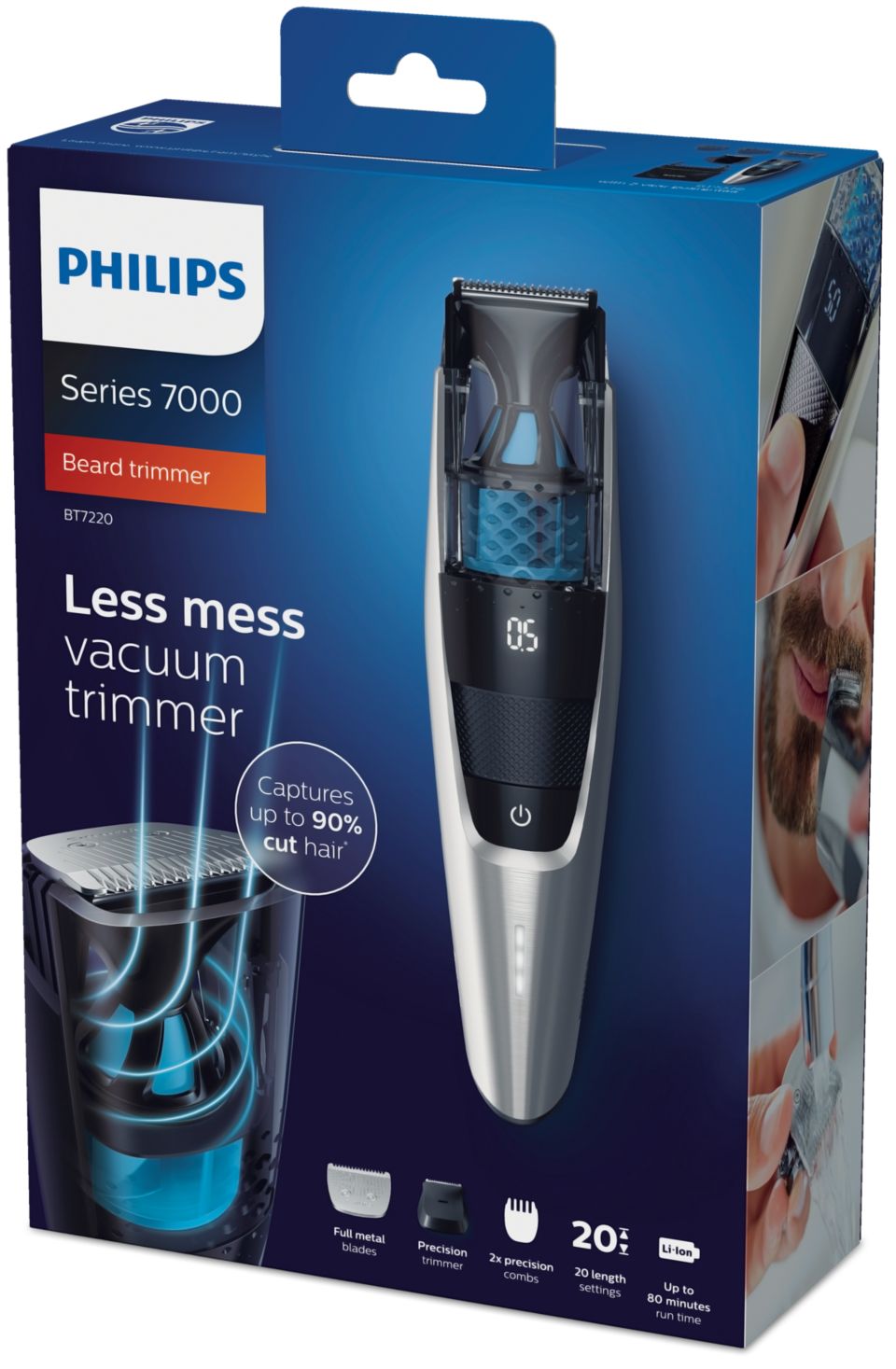 Beardtrimmer series 7000 バキュームヒゲトリマー BT7220/15 | Philips