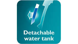 Afneembaar waterreservoir voor eenvoudiger bijvullen