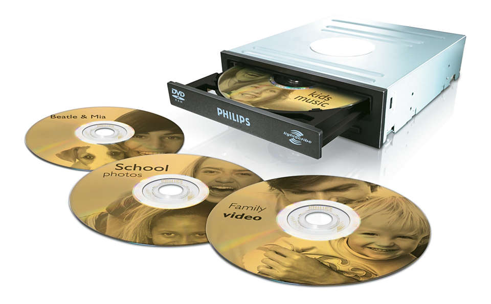 Una sola unità per scrivere i DVD e per creare etichette