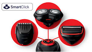 Sistema SmartClick per agganciare/sganciare gli accessori con estrema semplicità
