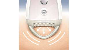 The skin stretcher keeps your skin firm during epilation