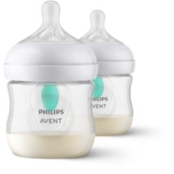 Avent Natural à Réponse Naturelle Biberon valve AirFree 125ml - tétine 0m+ - Pack de 2