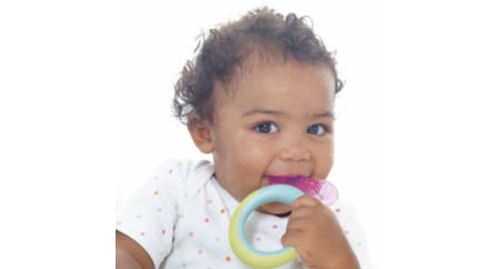 Textured for your baby to chew on as front teeth emerge