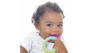 Texturado para que el bebé pueda masticarlo cuando salen los primeros dientes