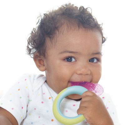 Textured for your baby to chew on as front teeth emerge