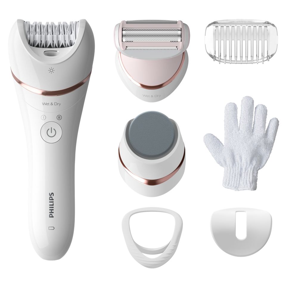 Philips Beauty Satinshave - Maquinilla de afeitar eléctrica para mujer,  afeitadora eléctrica húmeda y seca para piernas, recortadora de pelo