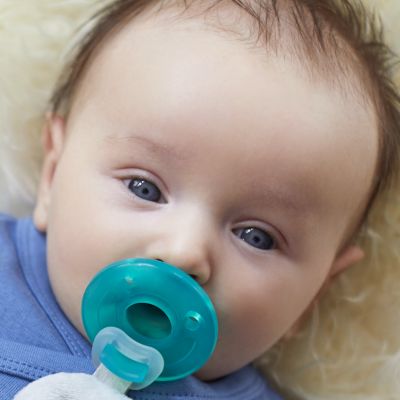 Cuddly soft plush toy with Soothie