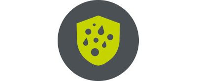 Resistente a impactos, agua y solventes (IP65/IK07)