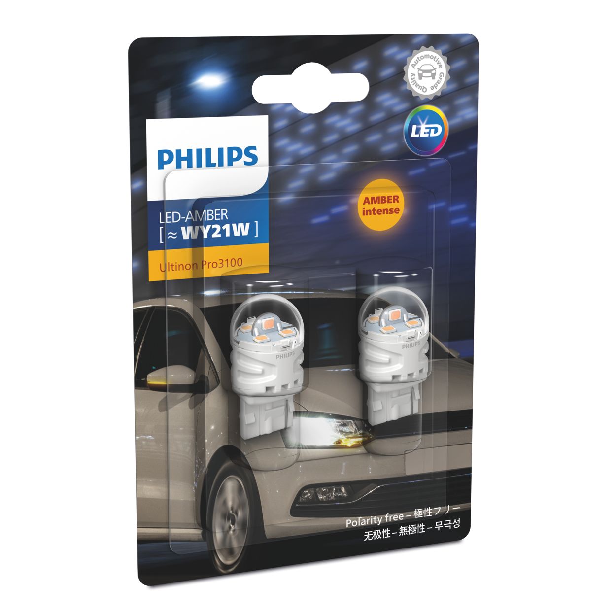 Philips Ultinon Pro3100 LED WY21W T20 7440 Amber Color Car Turn Signal  Lamp,pair