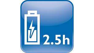 Full recharge in only 2,5 hours