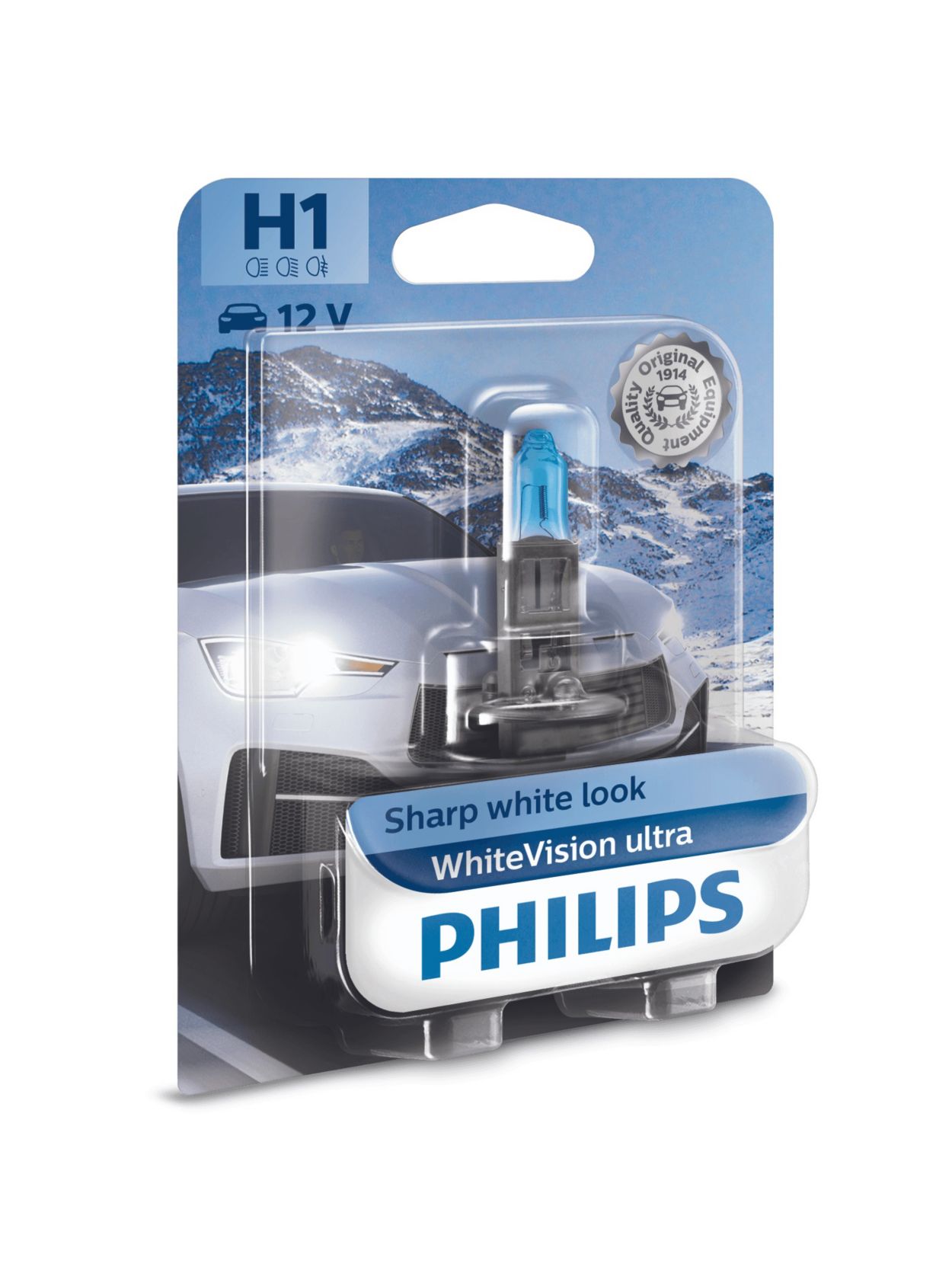 Philips 12258B1 H1 Standard Halogen Replacement Headlight Bulb, 1 Pack