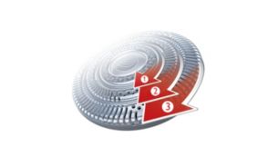 Triple track heads shave 50% more in every stroke