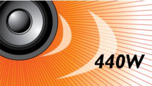 440 W moči RMS zagotavlja vrhunski zvok filmov in glasbe