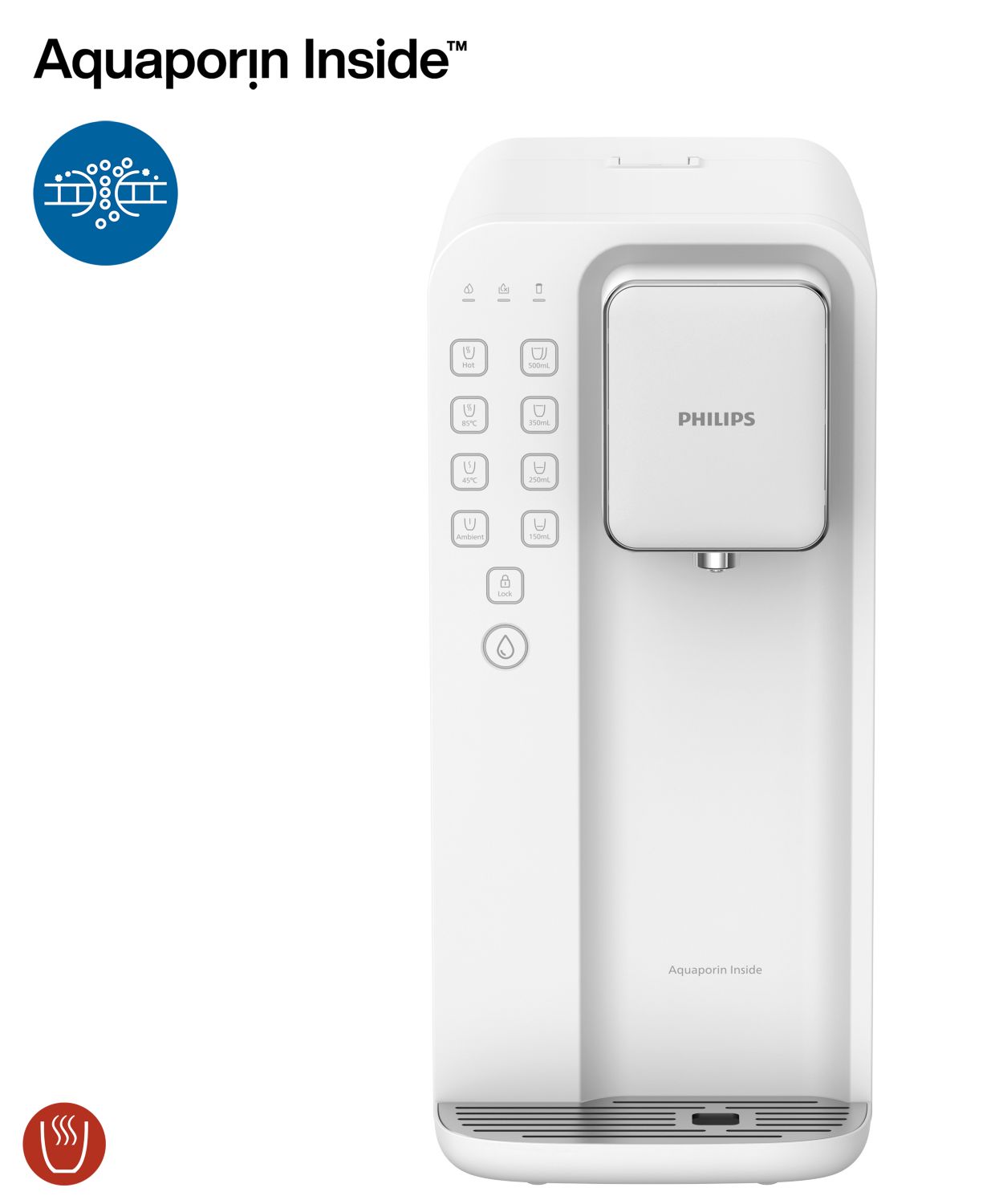 Purified water, ambient, 45&deg;C, 85&deg;C or 95&deg;C