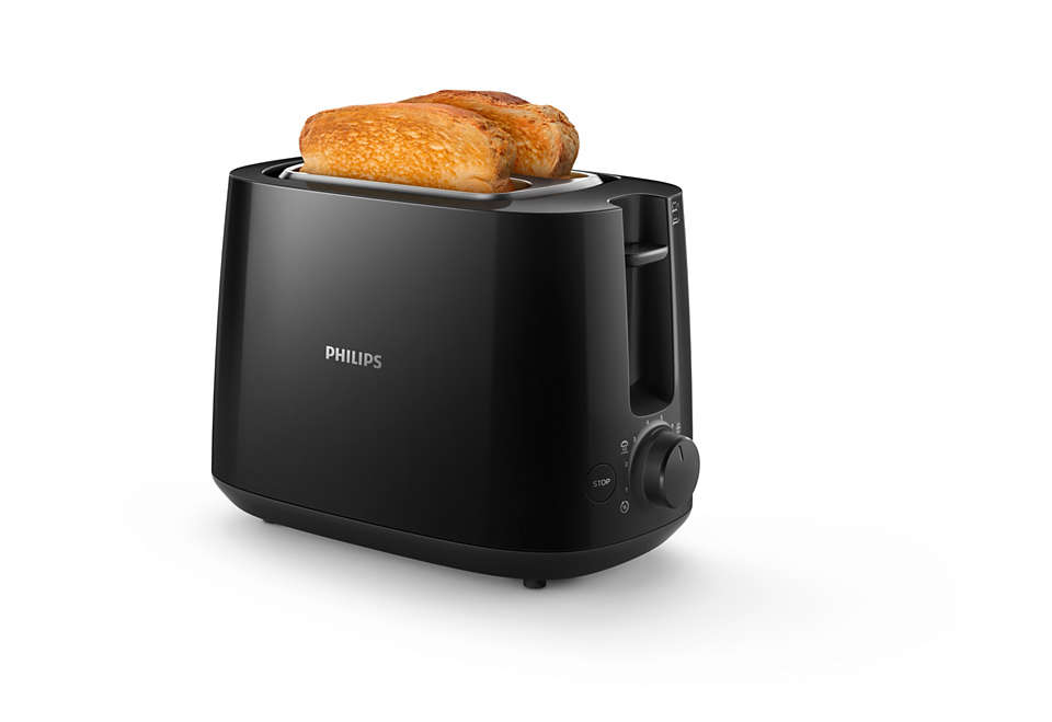 Buy the Philips Daily Collection Toaster - 2 slice, wide slot, Black HD2581/91 Toaster - 2 slice, wide slot, Black