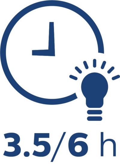 Fast charge for over 6 hours of autonomy