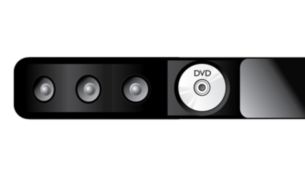 SoundBar with integrated speakers, amplifiers and DVD player