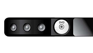 Zestaw kina domowego Soundbar ze zintegrowanymi głośnikami, wzmacniaczami oraz odtwarzaczem DVD