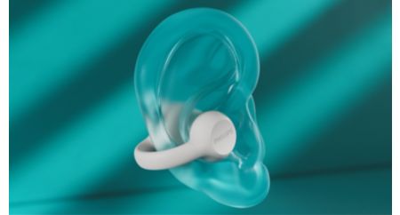 Ear-cuff style open earbuds. Comfy all day