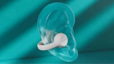 Ear-cuff style open earbuds. Comfy all day