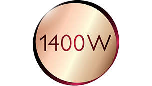 La potencia de 1400 W ofrece una salida de vapor abundante y continua