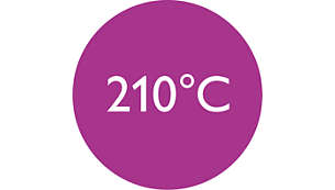 Alta temperatura profissional de 210 °C para resultados perfeitos