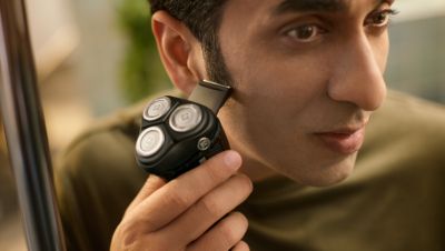 Pop-up trimmer for your moustache and sideburns