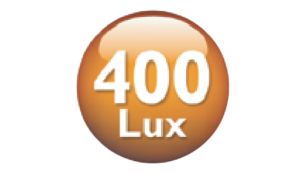 Até 400 Lux para um despertar natural e leitura sem esforço