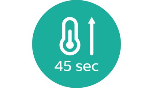 Riscaldamento rapido, si può utilizzare dopo 45 secondi