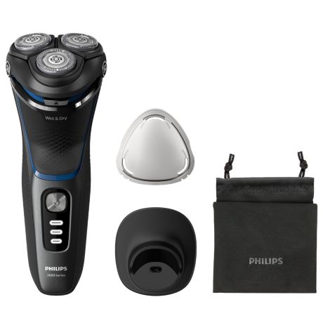 S3344/13 Shaver 3000 Series Sähköparranajokone märkä- ja kuiva-ajoon