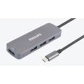 USB-C 插座集线器扩展到 4 端口迷你集线器。