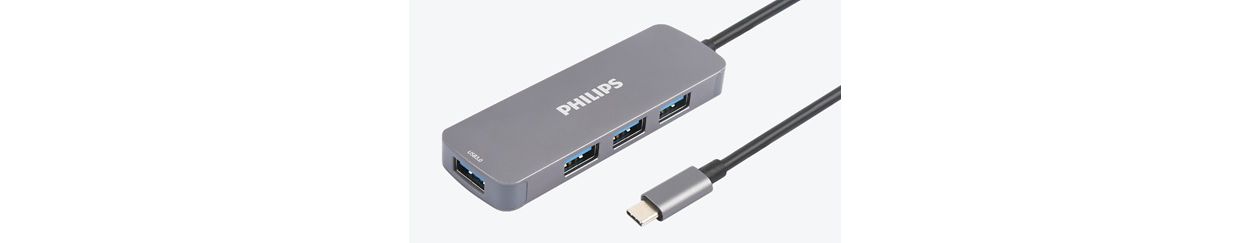 USB-C 插座集线器扩展到 4 端口迷你集线器。