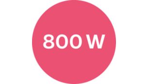 800W styling power for beautiful results