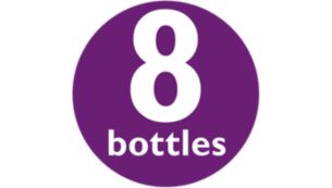 Se adapta a todos los tamaños de botellas: 8 botellas, bomba y chupetes