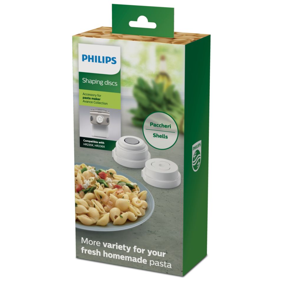 Philips HR2490/10 Kit per Paccheri e Conchiglie, ‎Accessorio per macchina per  pasta 7000 Serie, Bianco : : Casa e cucina