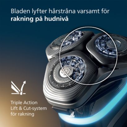 Nära rakning som varar länge, intelligent hudkomfort