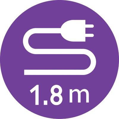 1.8m cord for maximum flexibility