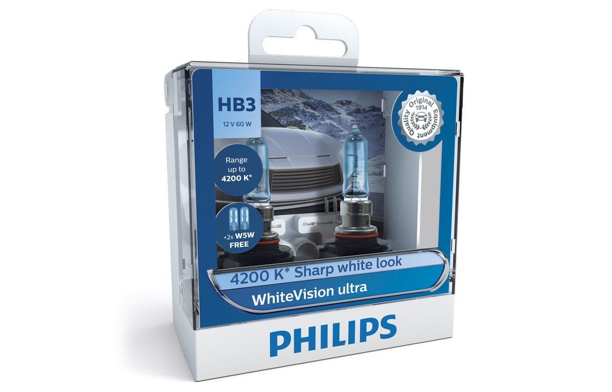 2 Scheinwerferlampen HB3 Philips WhiteVision ULTRA - 9005WVUB1